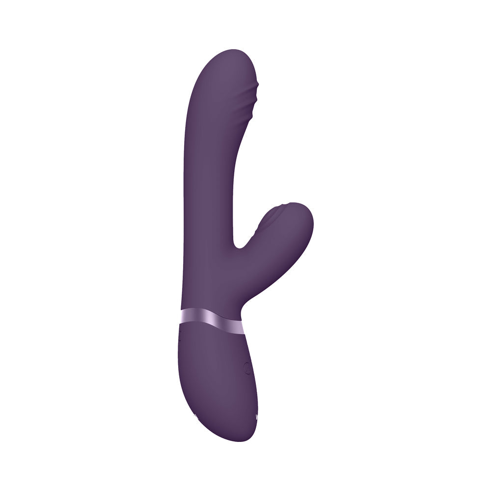 VIVE TANI Rechargeable Finger Motion With Pulse-Wave & Vibrating Silicone Dual Stimulator Purple