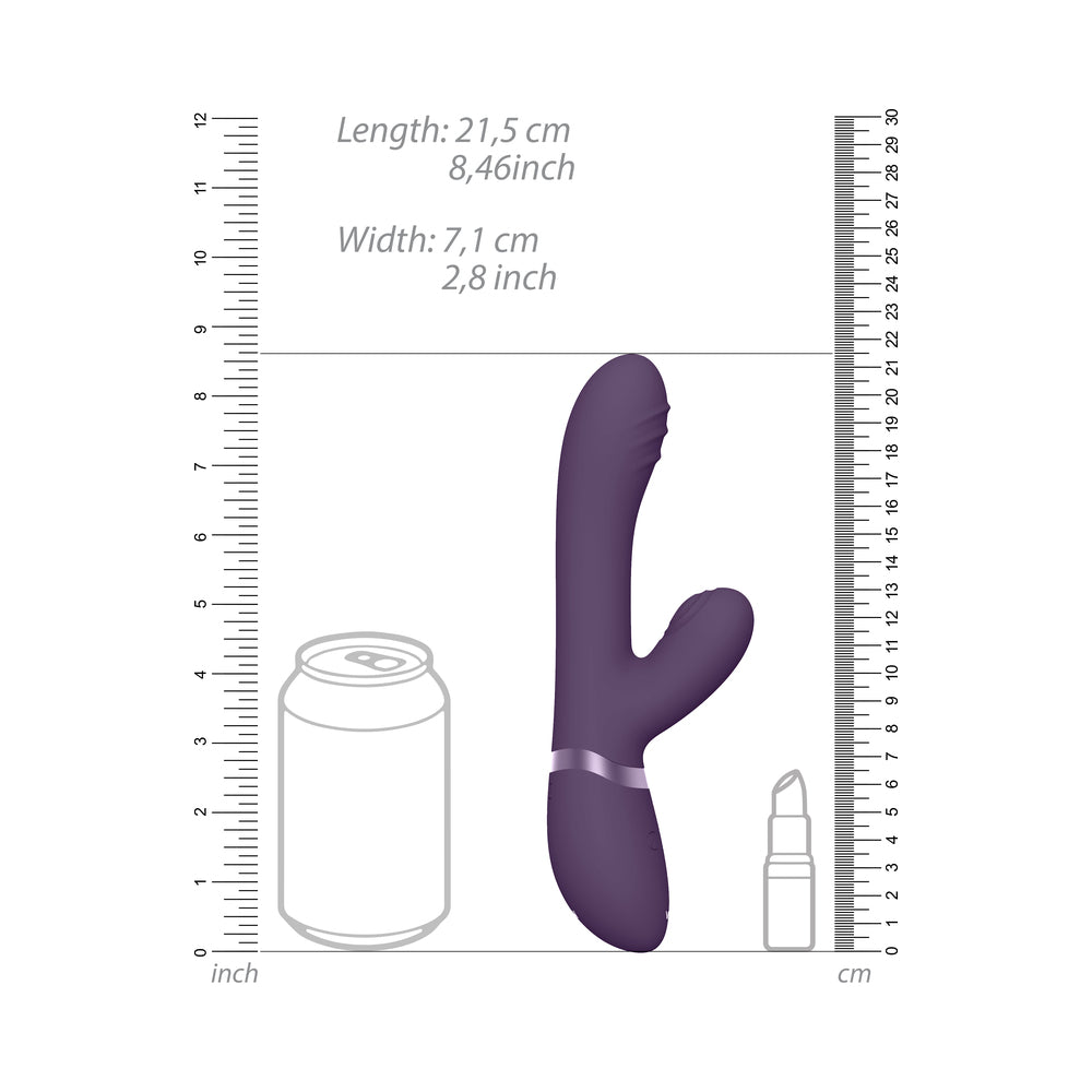 VIVE TANI Rechargeable Finger Motion With Pulse-Wave & Vibrating Silicone Dual Stimulator Purple