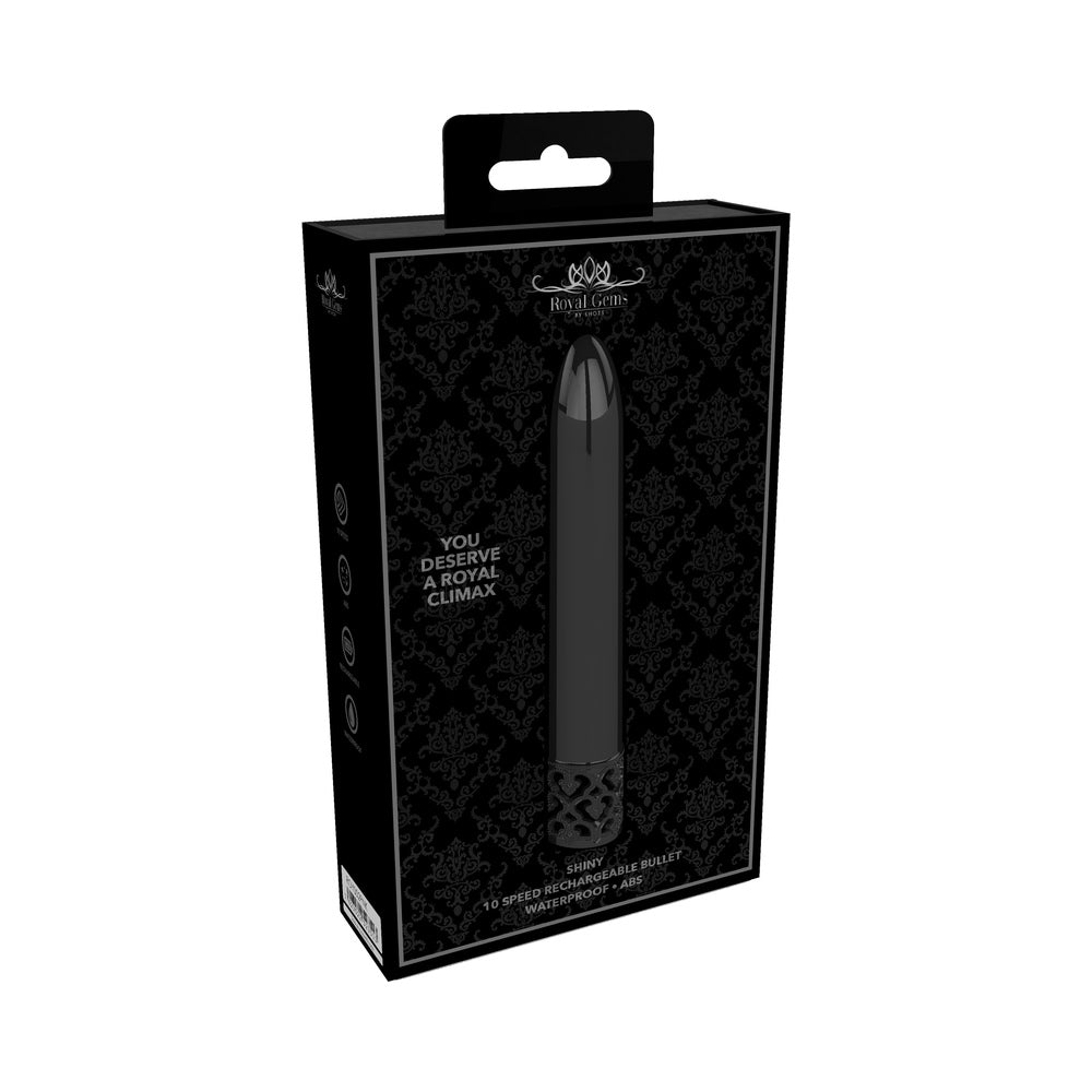 Royal Gems Shiny Rechargeable 10-Speed Bullet Vibrator Gunmetal