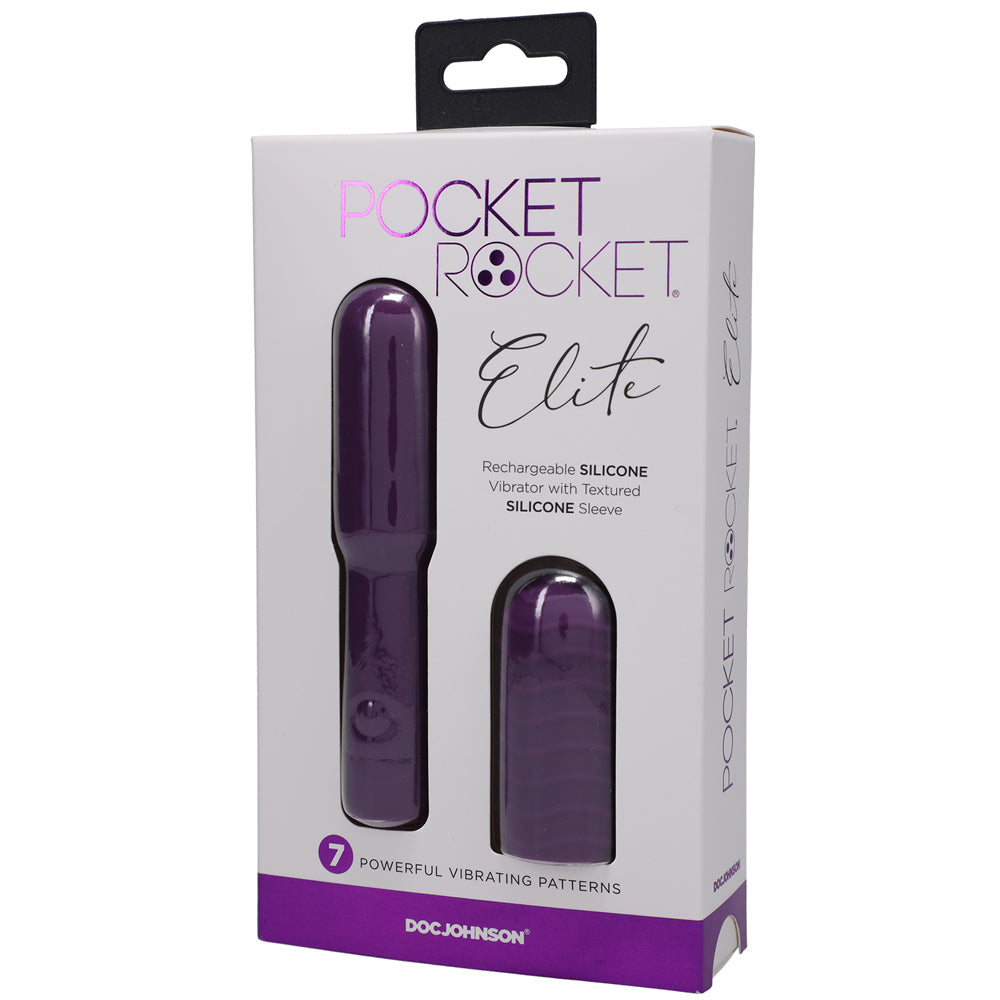 Pocket Rocket Elite Rechargeable Bullet With Removable Sleeve Purple