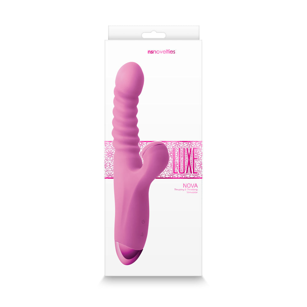 Luxe Nova Rechargeable Thrusting & Throbbing Stimulator Pink