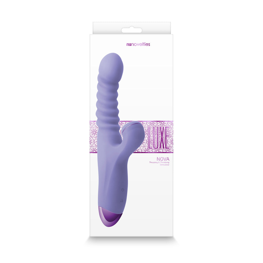 Luxe Nova Rechargeable Thrusting & Throbbing Stimulator Purple