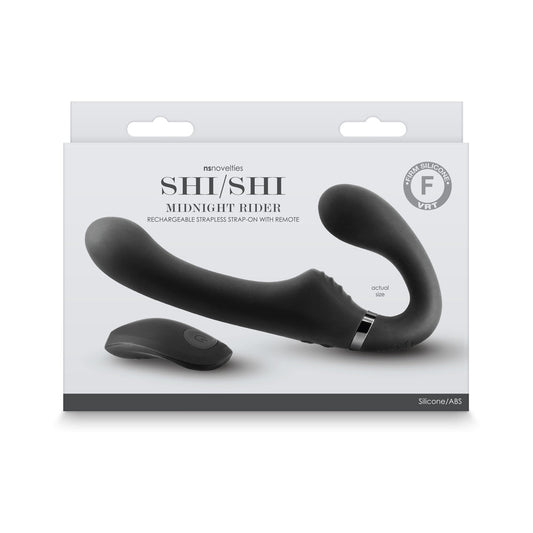 ShiShi Midnight Rider Vibrating Strapless Strap-On Black