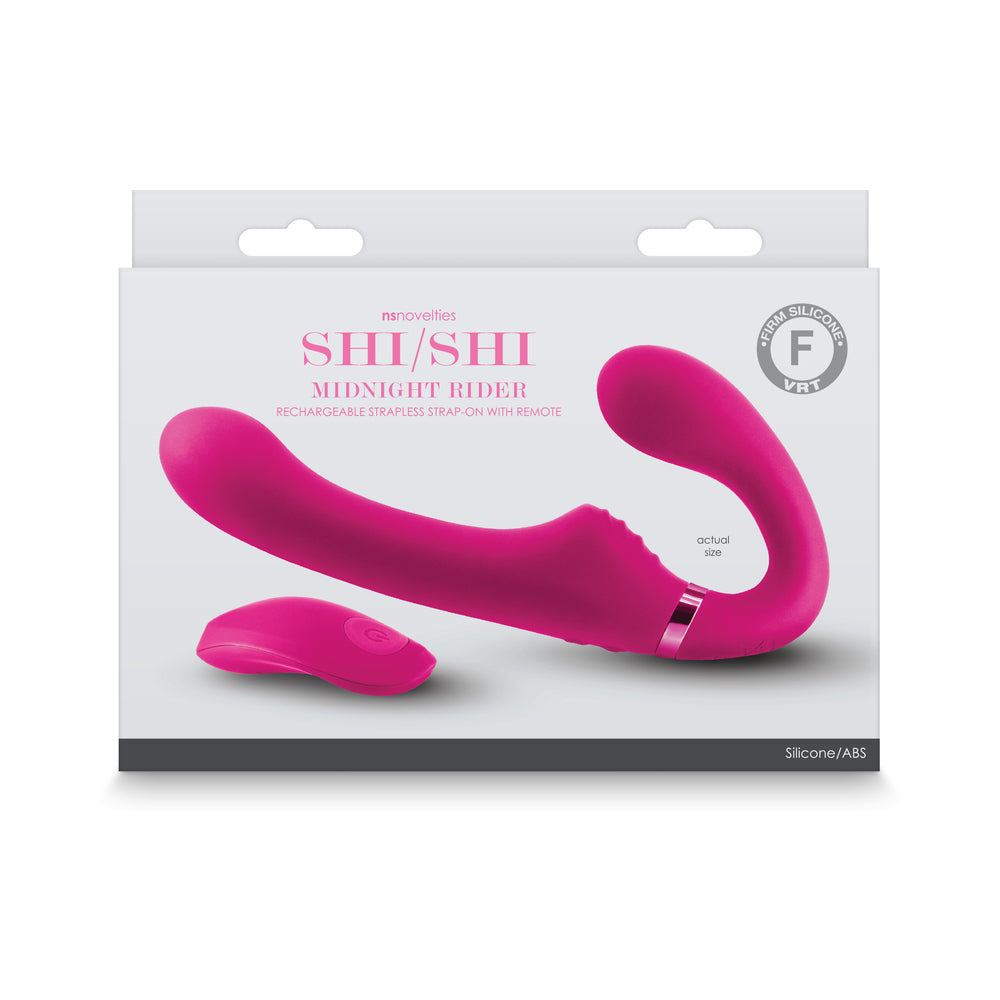 ShiShi Midnight Rider Vibrating Strapless Strap-On Pink