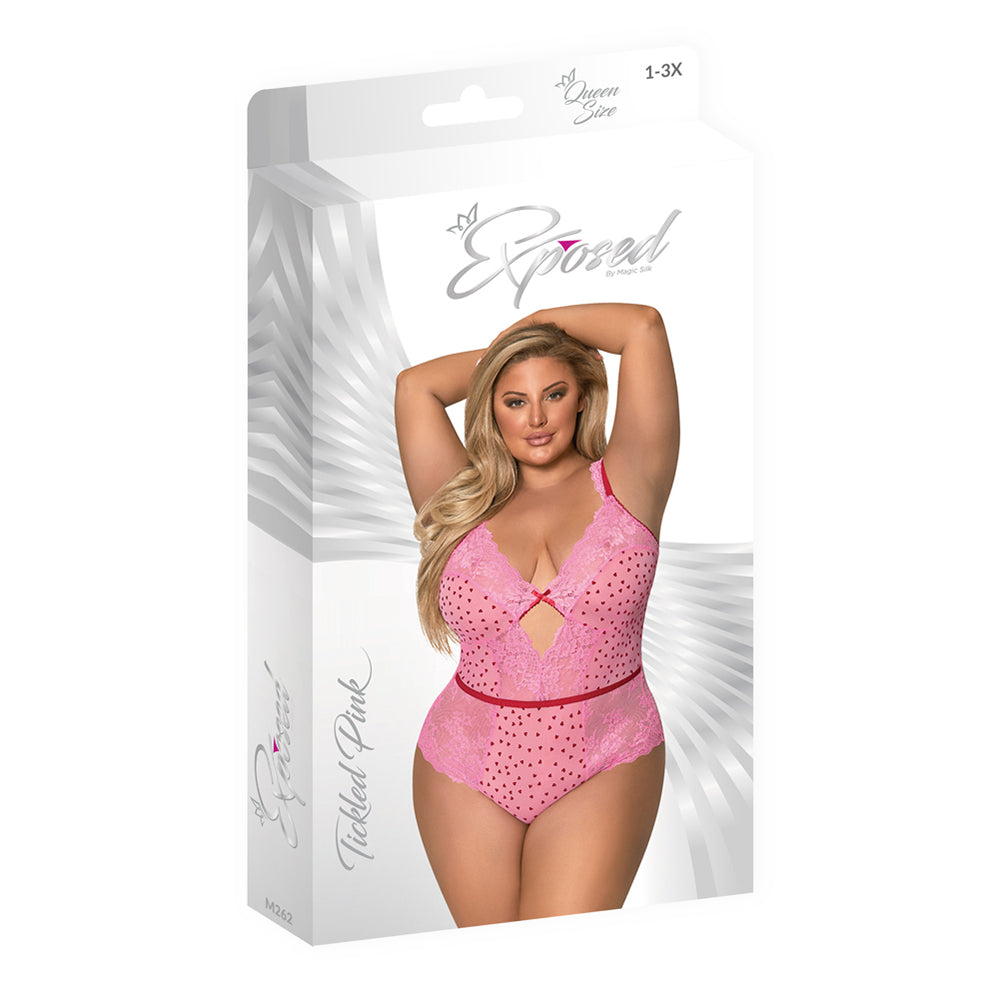 Magic Silk Tickled Pink Balconette Teddy Pink QUEEN