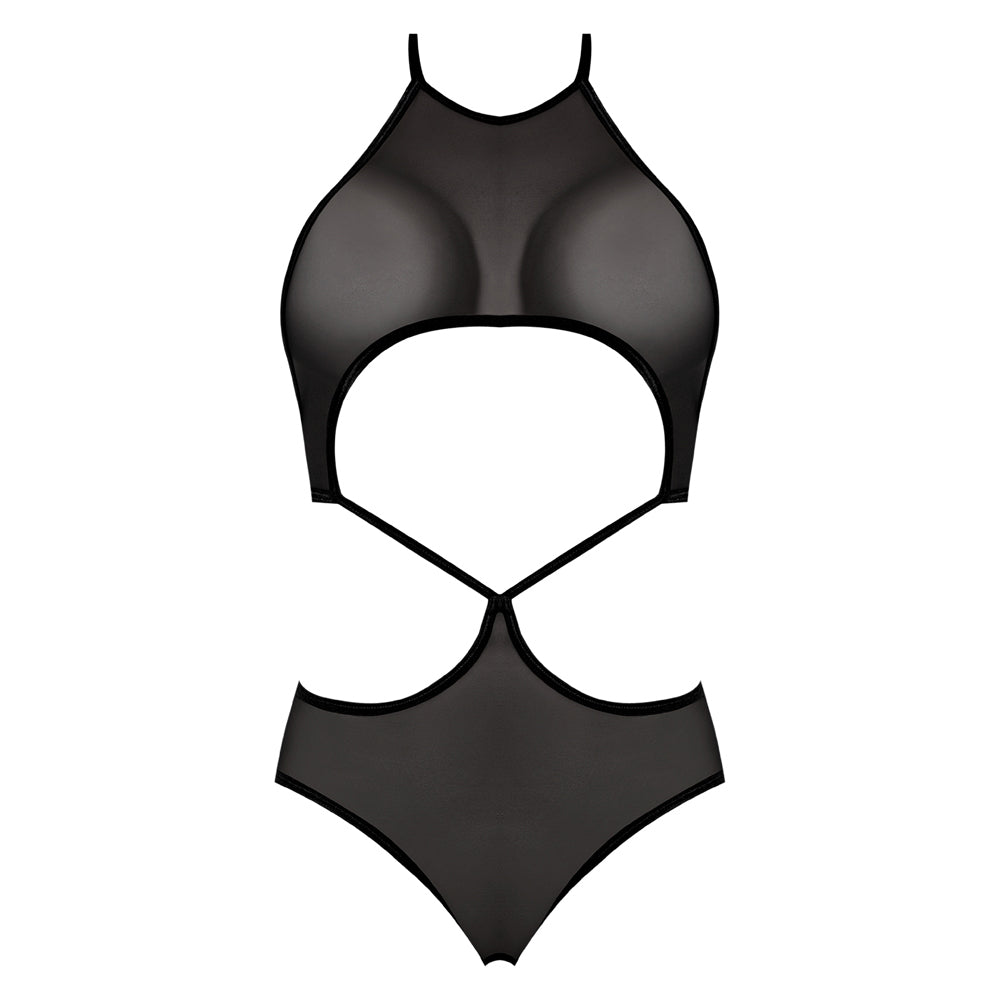 MS Forever - Body de malla sin entrepierna, color negro, tallas S/M