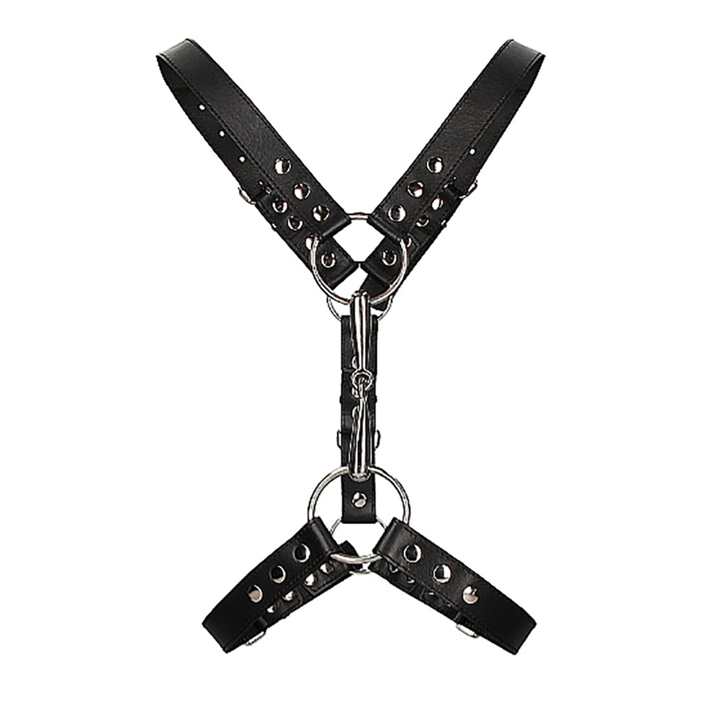 Ouch BL Harness With Metal Bit Black OS