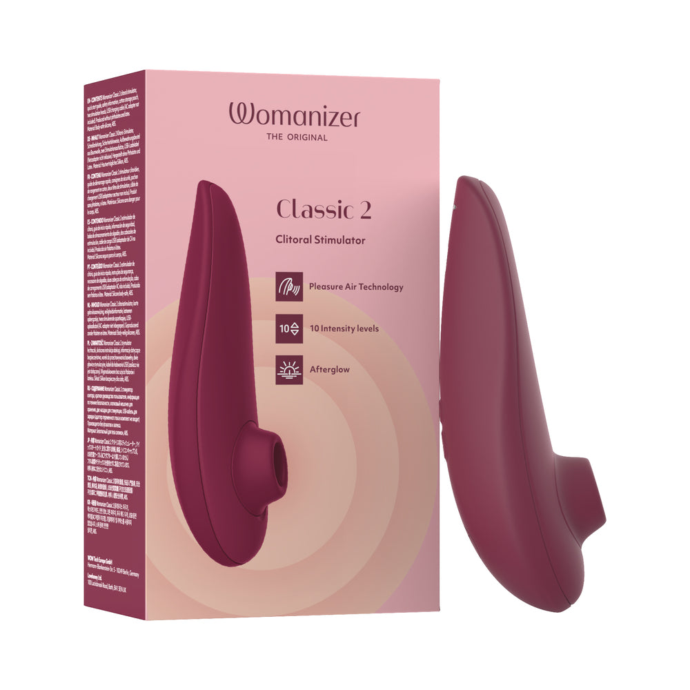 Womanizer Classic 2 Rechargeable Silicone Pleasure Air Clitoral Stimulator Bordeaux