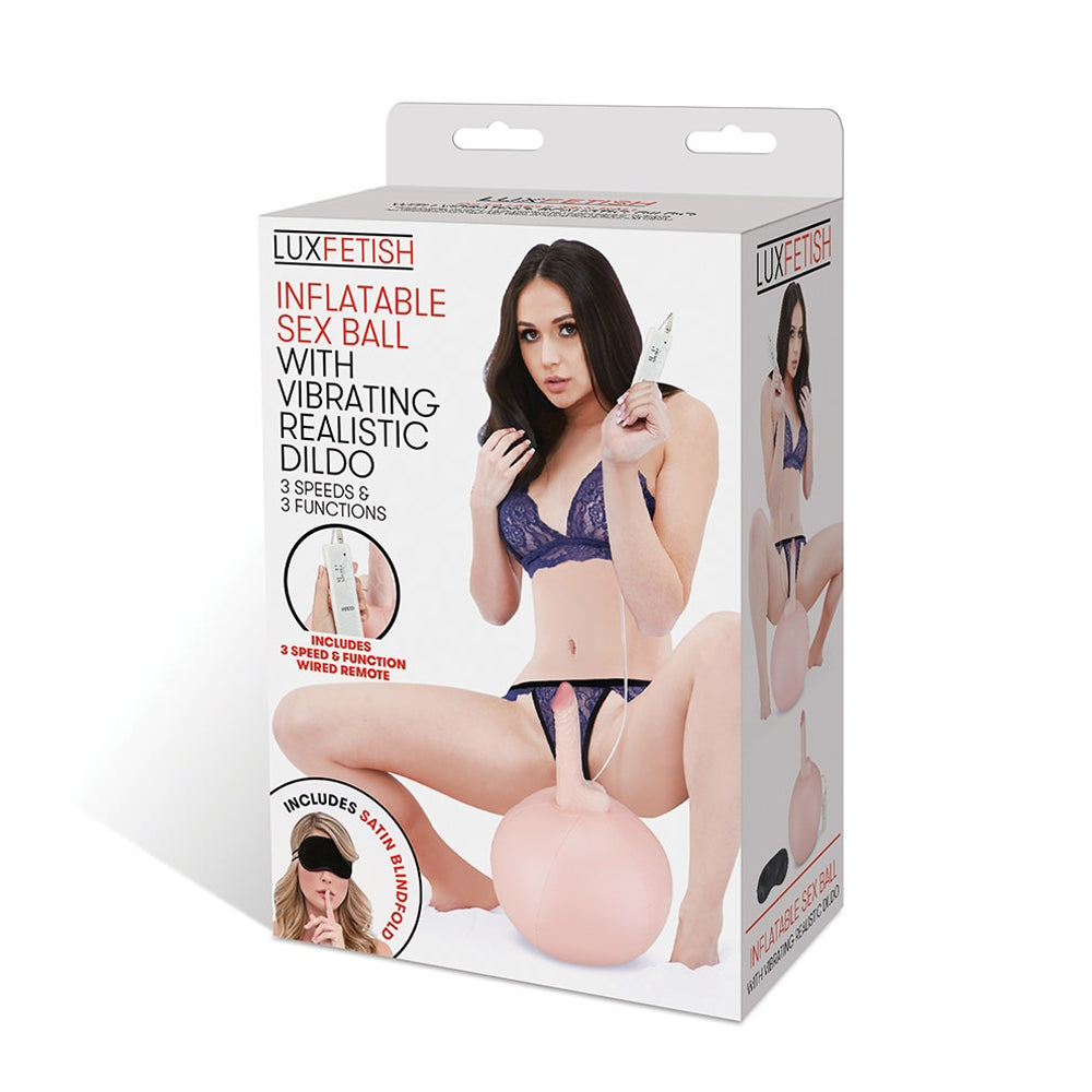 Lux Fetish Inflatable Sex Ball with Vibrating Realistic Dildo Remote-Controlled