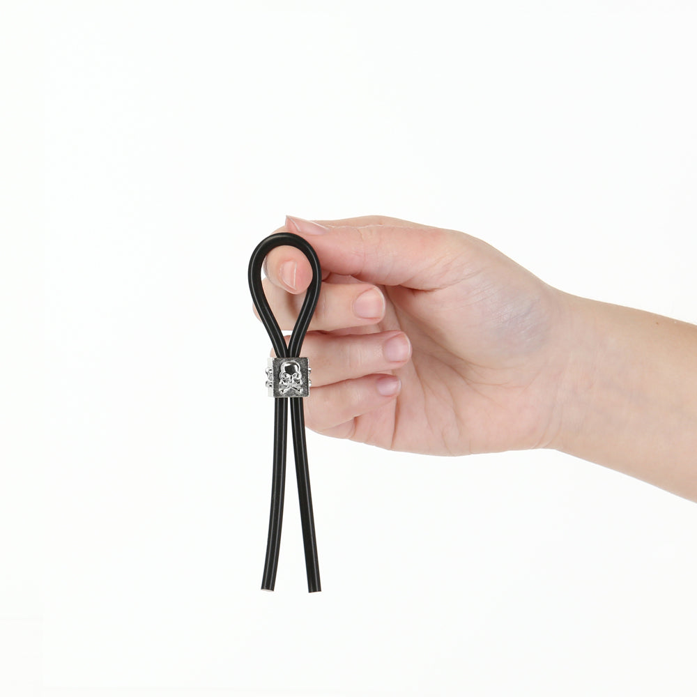 Lux Active Tether Adjustable Cock Tie Silicone Black  Lasso/Bolo