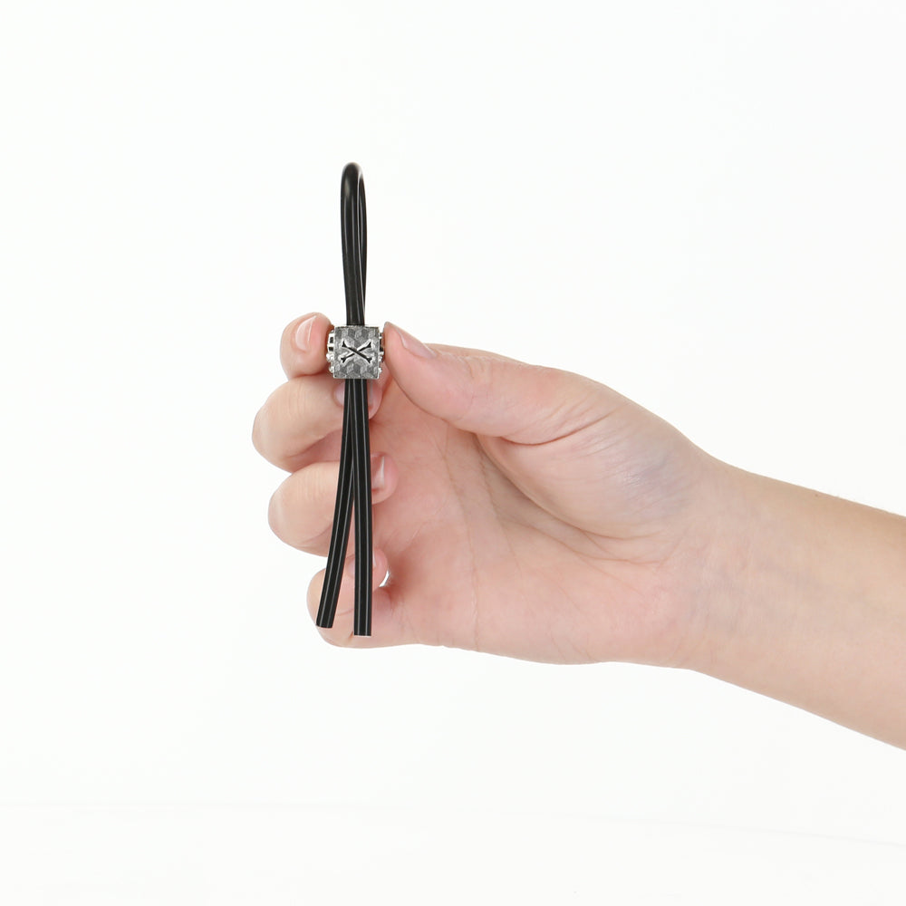 Lux Active Tether Adjustable Cock Tie Silicone Black  Lasso/Bolo