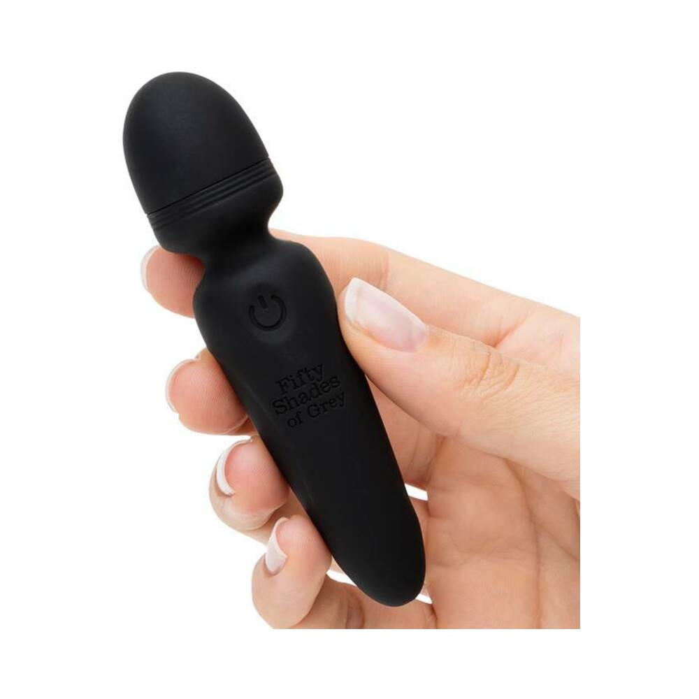 Fifty Shades of Grey Sensation Rechargeable Silicone Mini Wand Vibrator Black