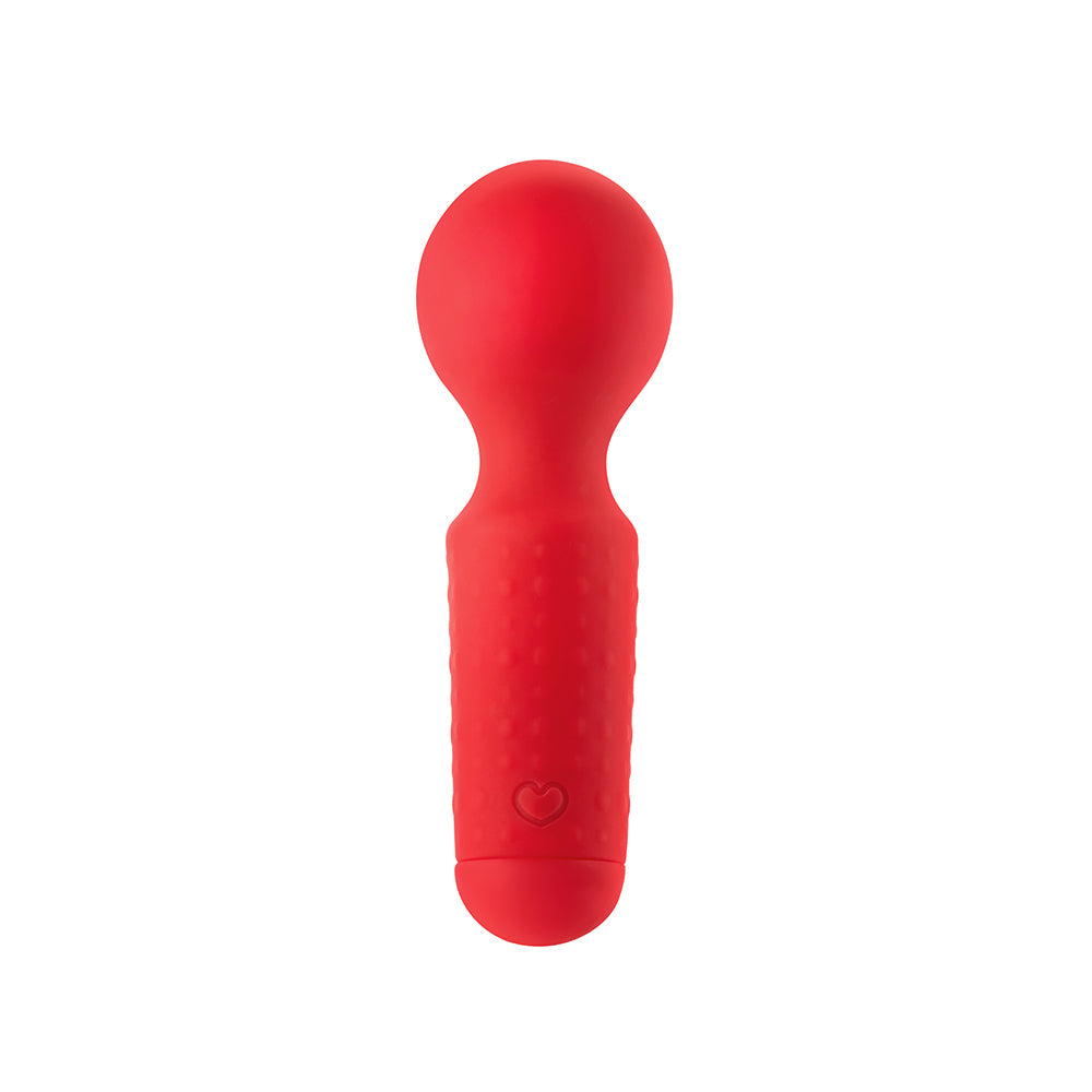 Luv Inc Mw65 Mini Wand Rechargeable Flexible Silicone Vibrator Red