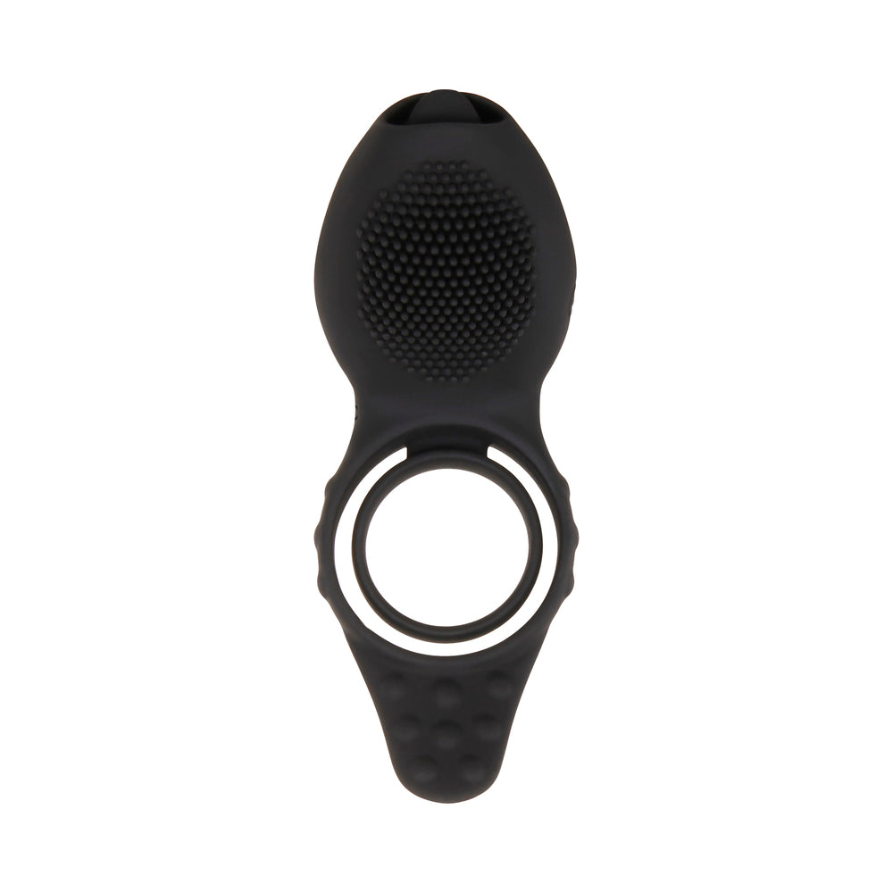 Anillo vibrador para el pene ZT Mr. Flicker Tongue, color negro