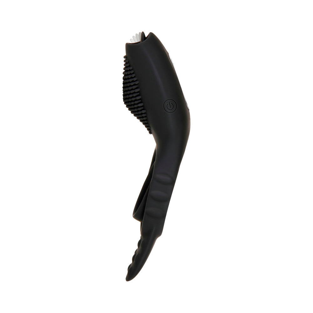 Anillo vibrador para el pene ZT Mr. Flicker Tongue, color negro