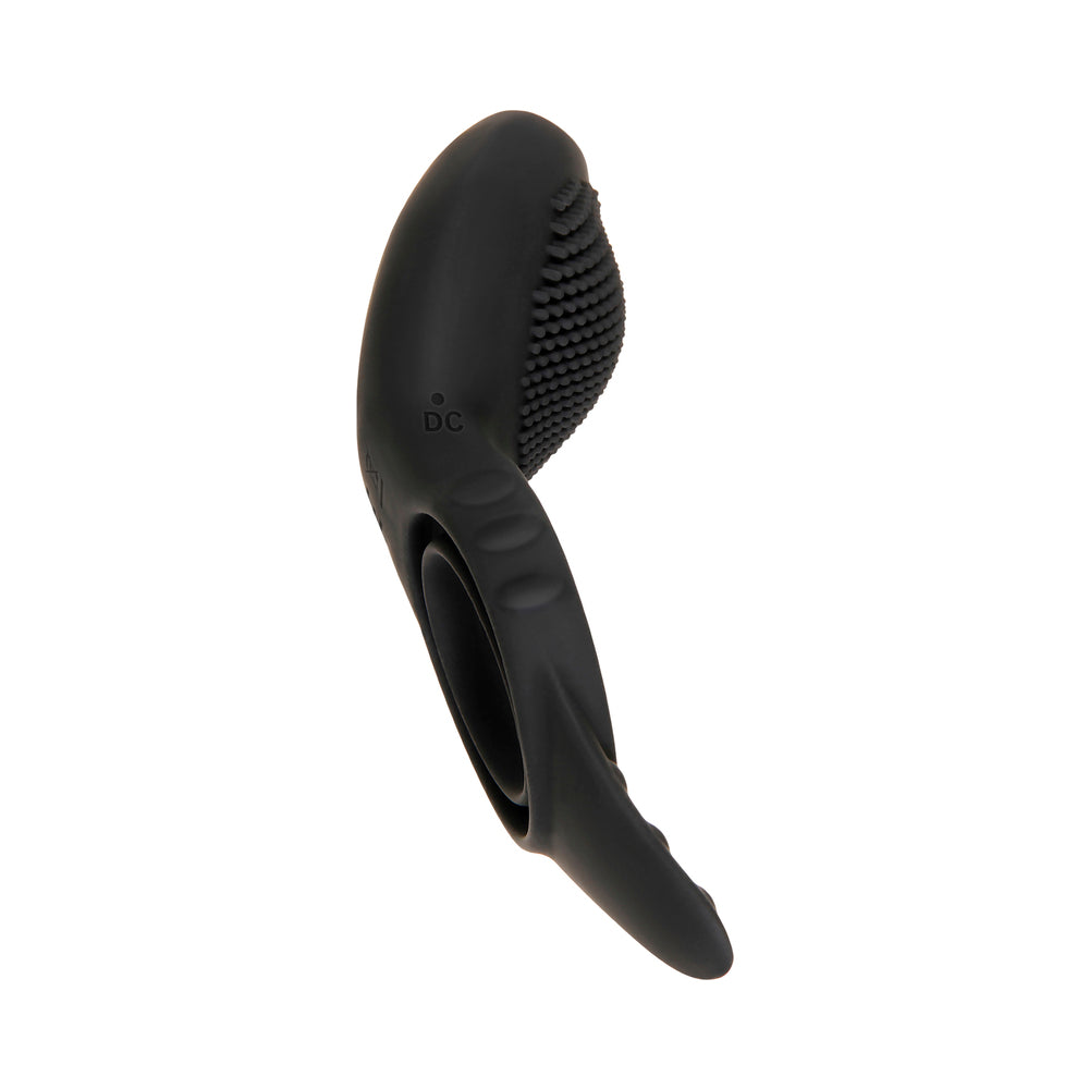 Anillo vibrador para el pene ZT Mr. Flicker Tongue, color negro