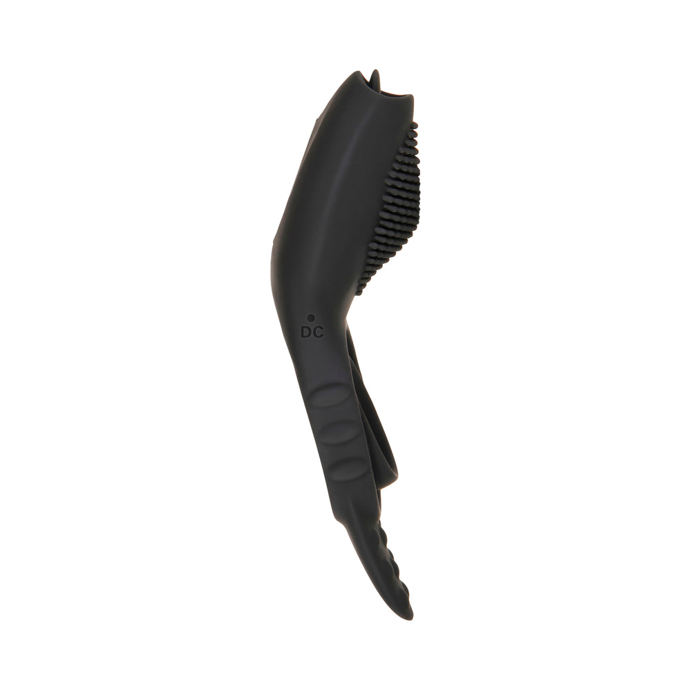 Anillo vibrador para el pene ZT Mr. Flicker Tongue, color negro