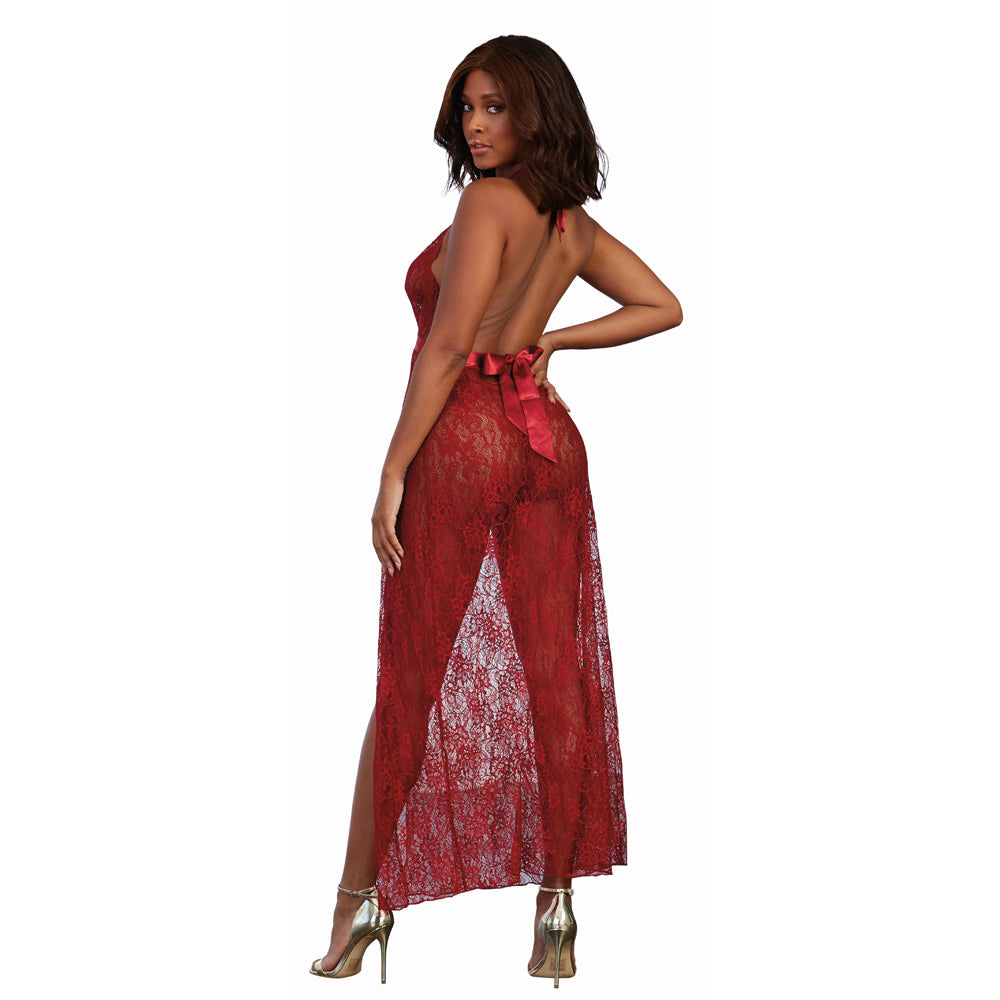 DG Lace Gown & G-String Garnet L