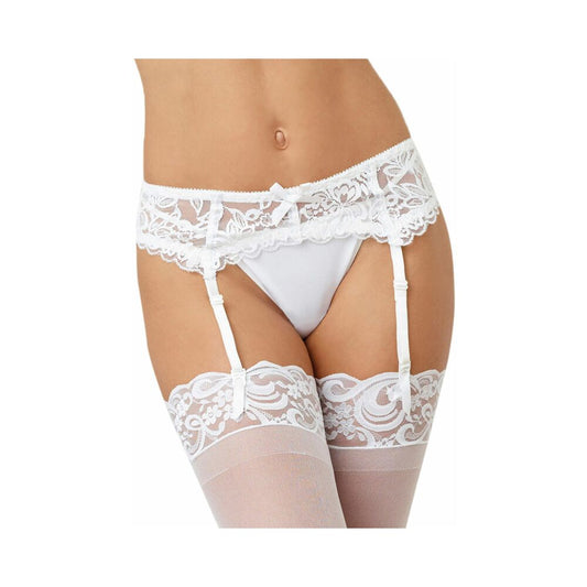 Dreamgirl Sexy And Delicate Scalloped Lace Garter Belt White OS Hanging