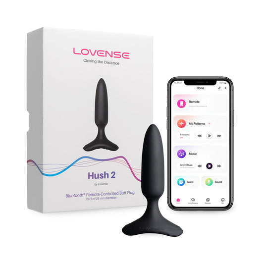 Lovense Hush 2 Bluetooth Remote-Controlled Vibrating Butt Plug XS 1 in.