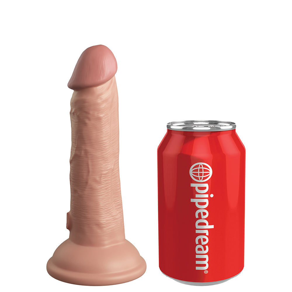 King Cock Elite 6 in. Dual Density Silicone Cock Realistic Dildo With Suction Cup Beige