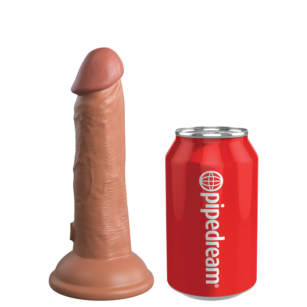 King Cock Elite 6 in. Dual Density Silicone Cock Realistic Dildo With Suction Cup Tan