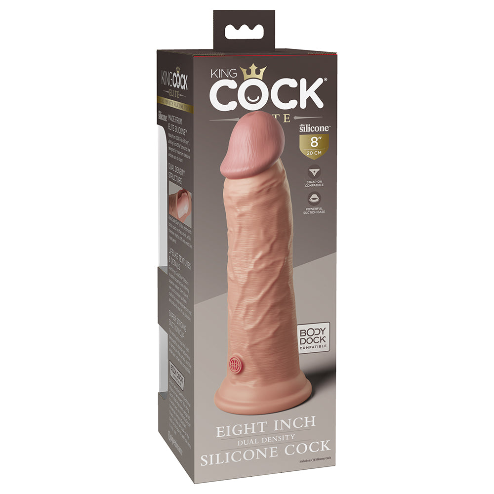 King Cock Elite 8 pulgadas DualDens Sili Beige