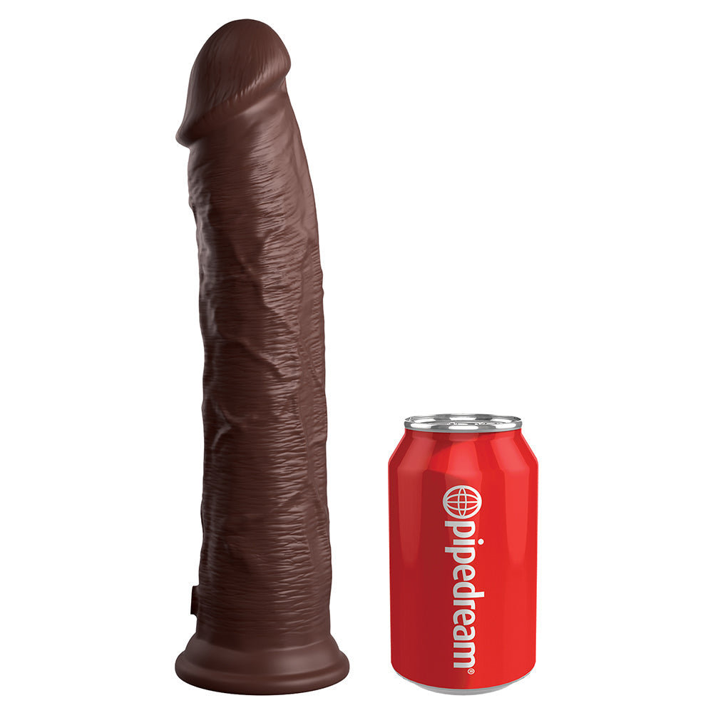 King Cock Elite 11 in. Dual Density Silicone Cock Realistic Dildo With Suction Cup Brown