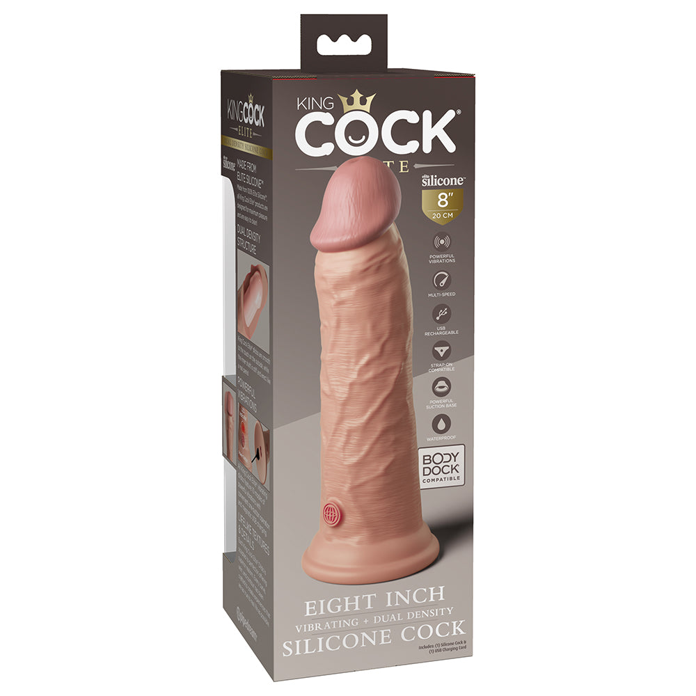 King Cock Elite 8in VibrDualDensSili Bei