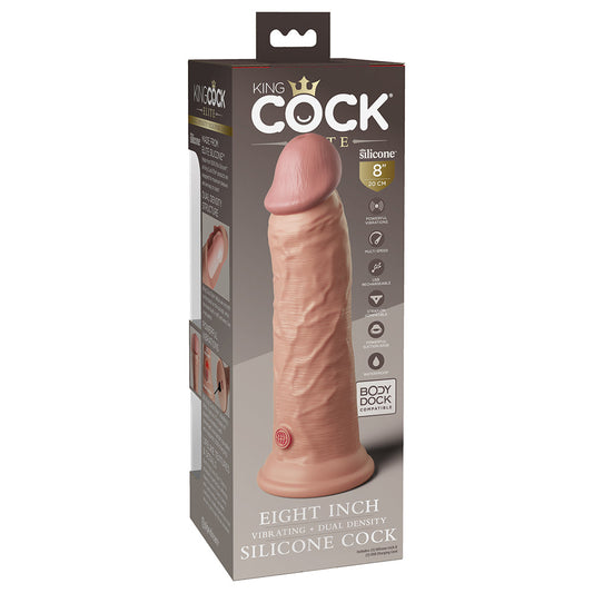 King Cock Elite 8in VibrDualDensSili Bei