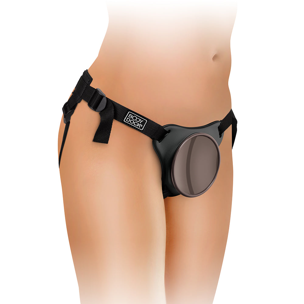 King Cock Elite Comfy Silicone Body Dock Kit With Dildo Tan/Black
