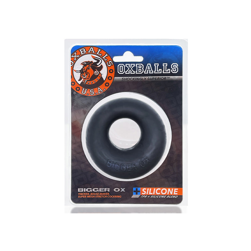 OxBalls Bigger Ox Thick Cockring Silicone TPR Black Ice