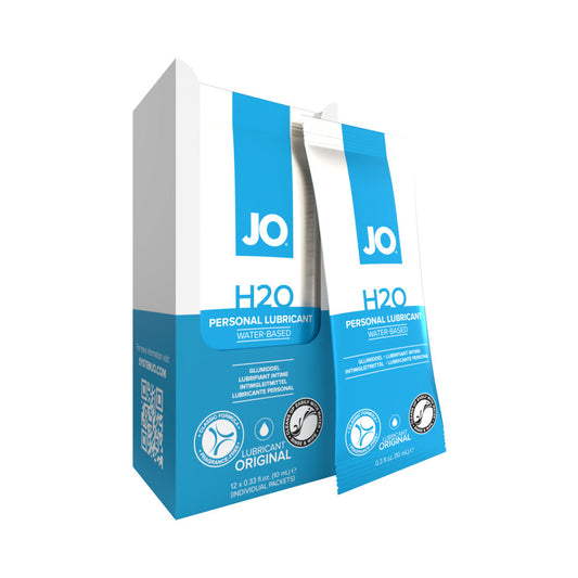 Lubricante personal a base de agua JO H2O Original, 10 ml, paquete de 12 unidades