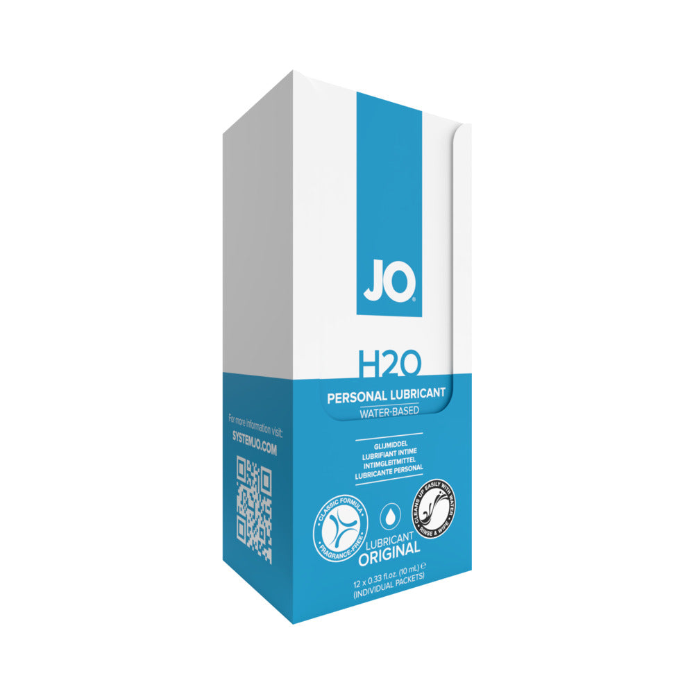 Lubricante personal a base de agua JO H2O Original, 10 ml, paquete de 12 unidades