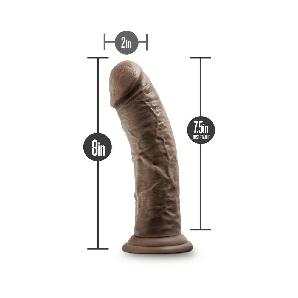 Dr. Skin Glide 8in Self Lubr Dildo Brown