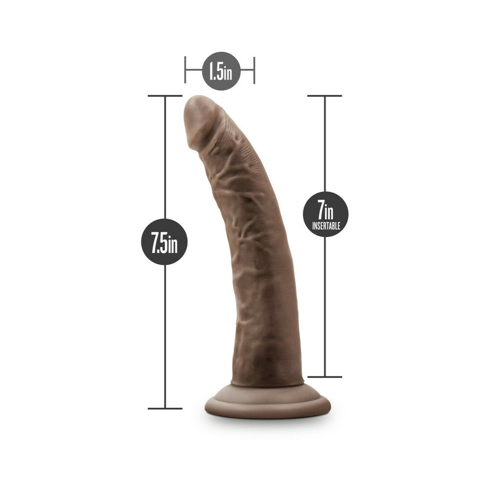 Dr. Skin Glide 7.5in Self Lubr Dildo Brn