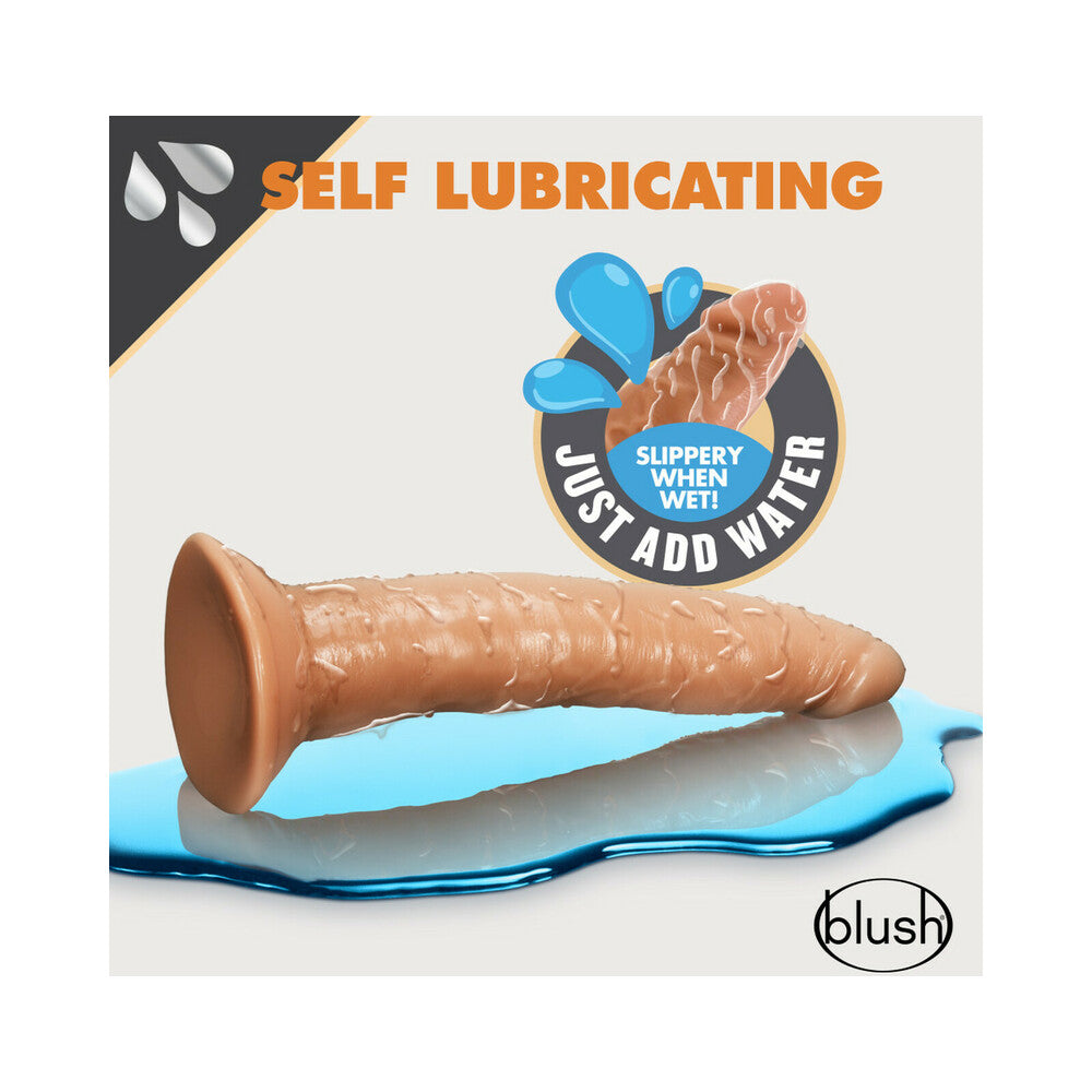 Dr. Skin Glide 7.5in Self Lubr Dildo Tan