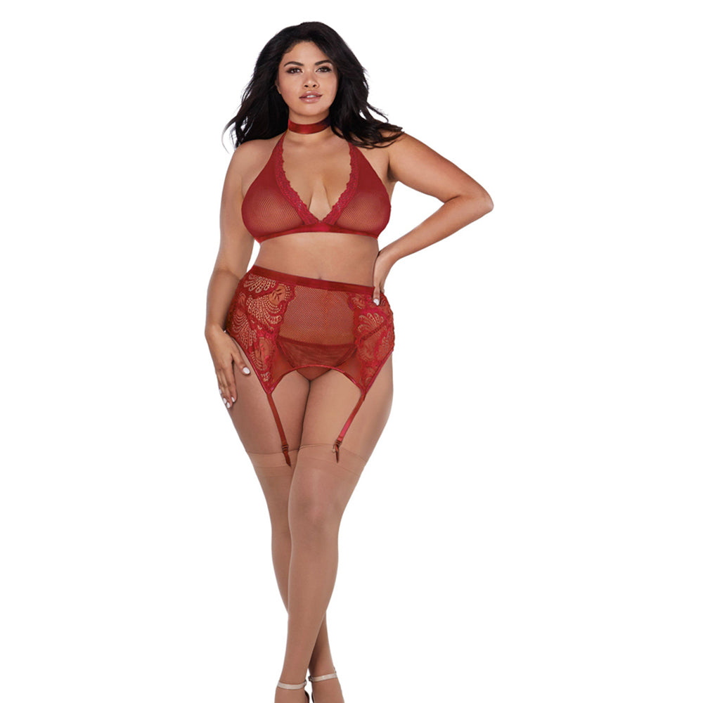 DG Fishnet&Lace 4 piece Set GARNET Q