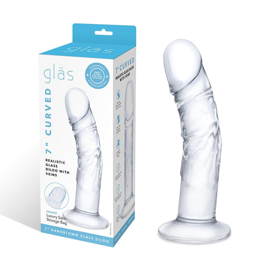 Glas 7in Curve Realistic Dildo w/Veins