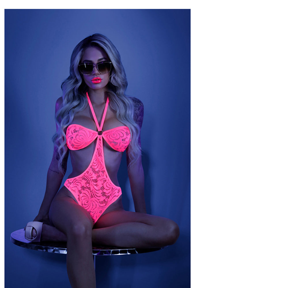 FL Glow ImpressMe Bodysuit NeonPnk SM