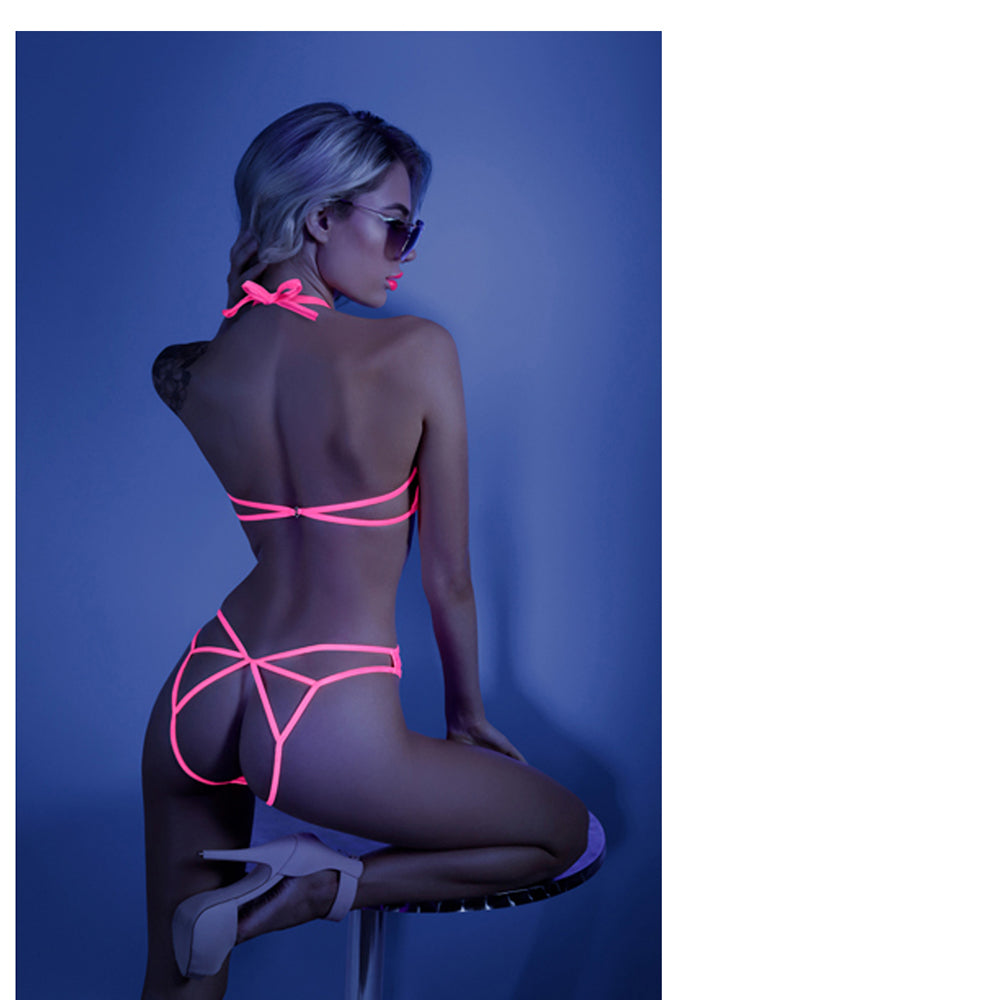 FL Glow ImpressMe Bodysuit NeonPnk SM