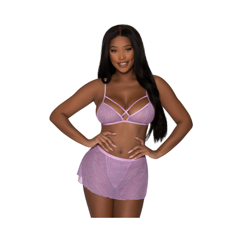 Magic Silk Girl Next Door Bralette With Skirt Lilac S/M