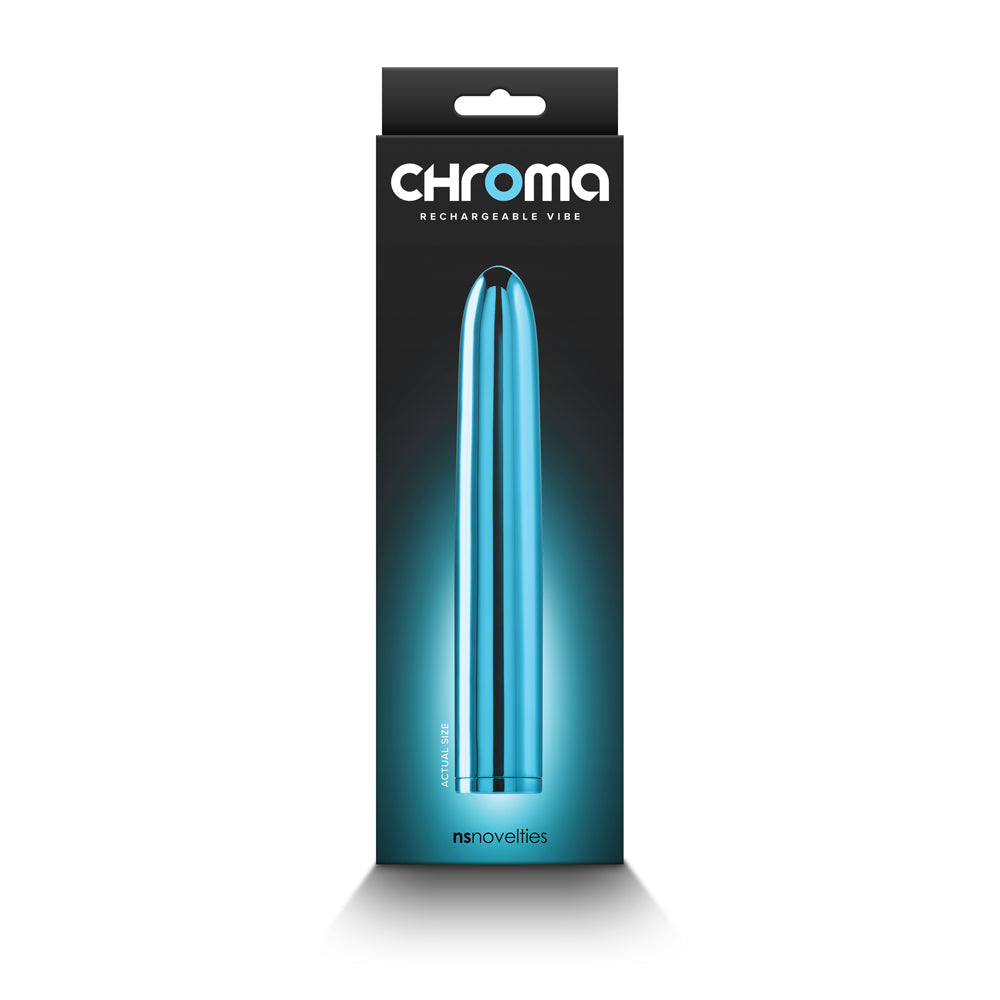 Vibrador recargable Chroma de 7 pulgadas en color verde azulado