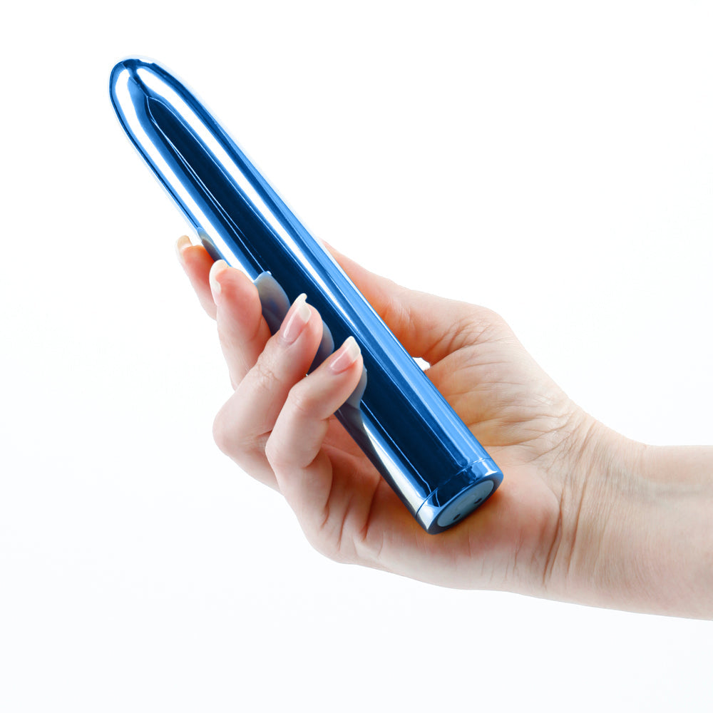 Vibrador recargable Chroma de 7 pulgadas, color azul