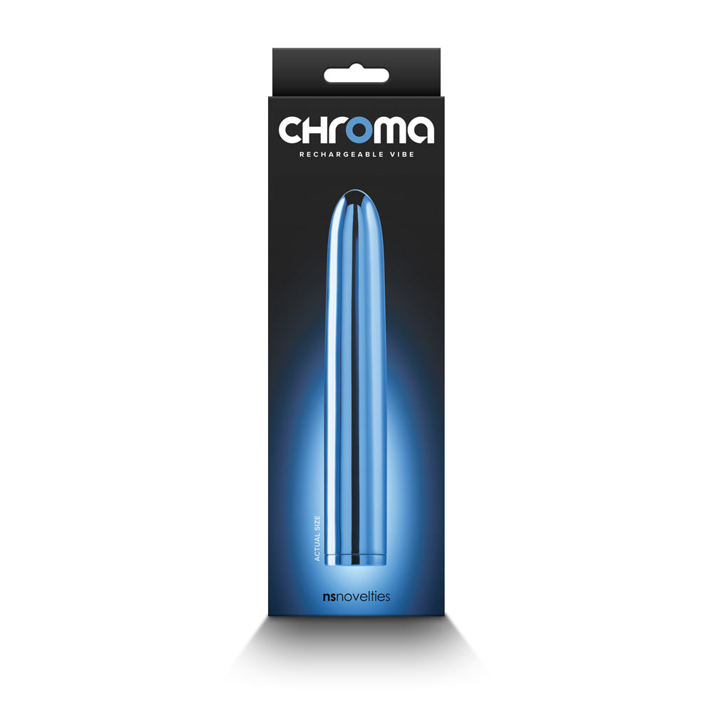 Vibrador recargable Chroma de 7 pulgadas, color azul