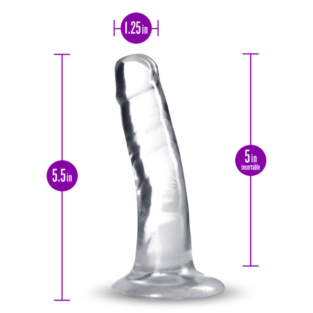 Blush B Yours Plus Hard n' Happy 5 in. Dildo with Suction Cup Clear