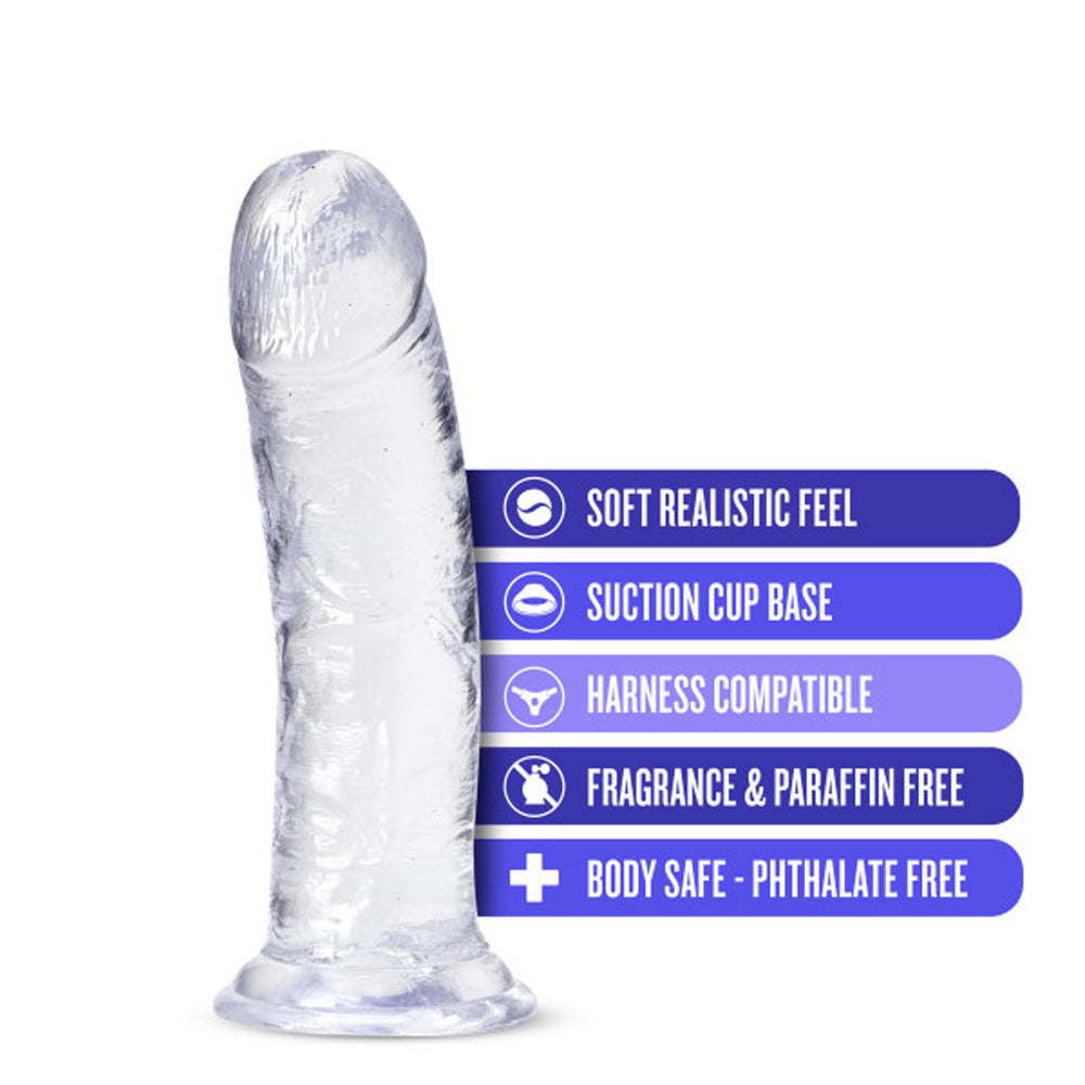 B Yours Plus Roar n Ride 8in Dildo Clear