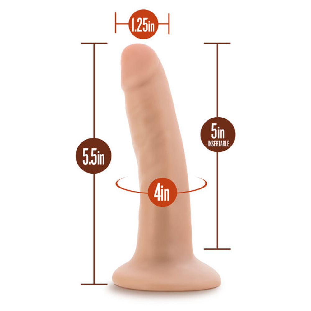 Dr. Skin Silicone Dr. Lucas Realistic 5 in. Posable Dildo Beige