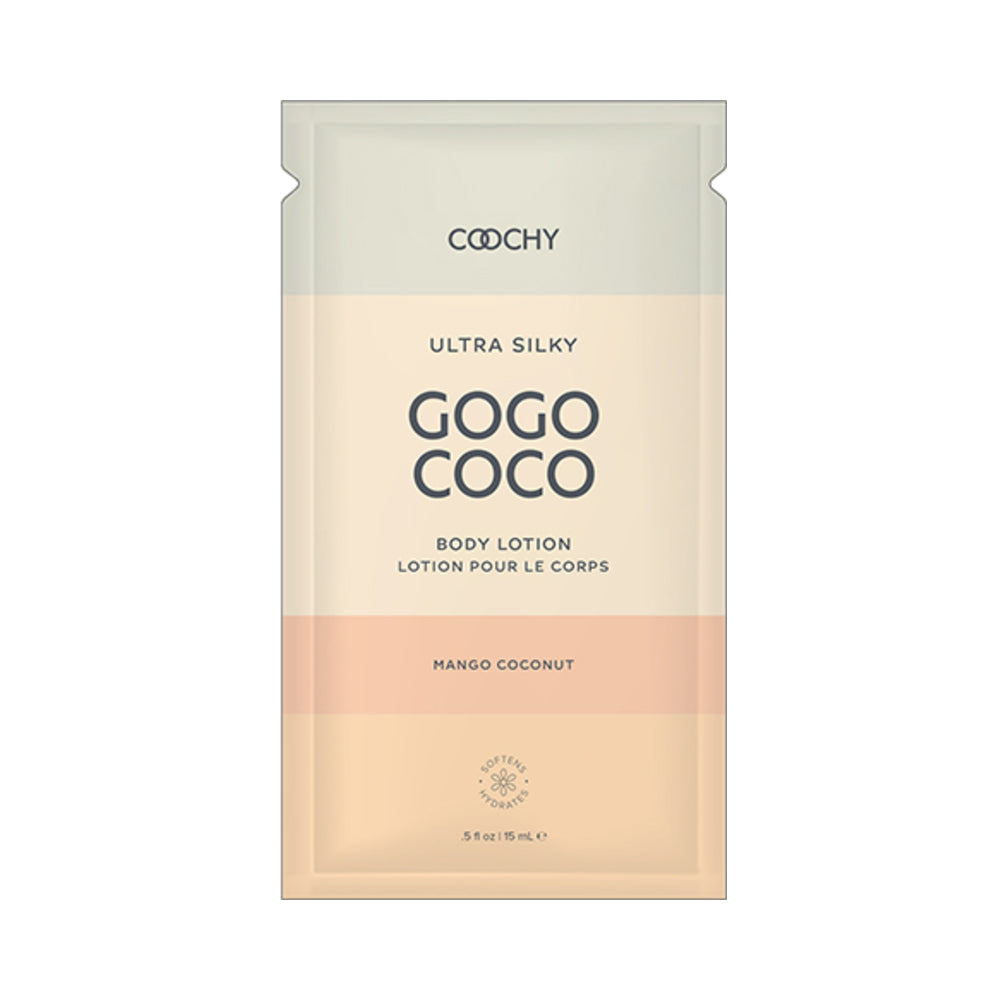 Coochy Ultra Silky Body Lotion Mango Coconut .35 fl. oz./10 ml Foil 24-Piece Bulk Bag