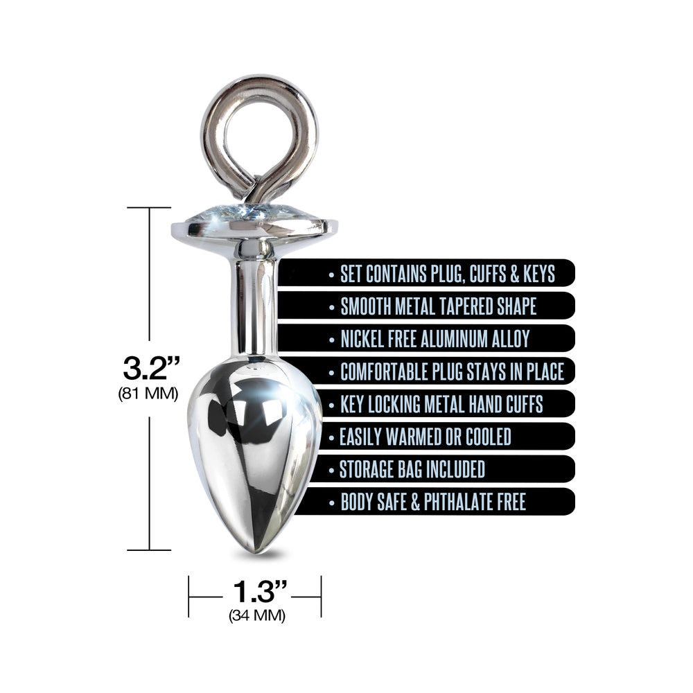 Nixie Metal Butt Plug&Handcuffs Set Silv